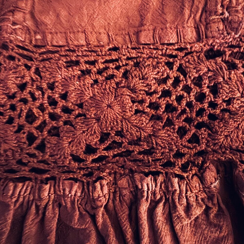 Free People Freya Crochet One Piece Jumpsuit in Brown XL NWT - Picture 13 of 16